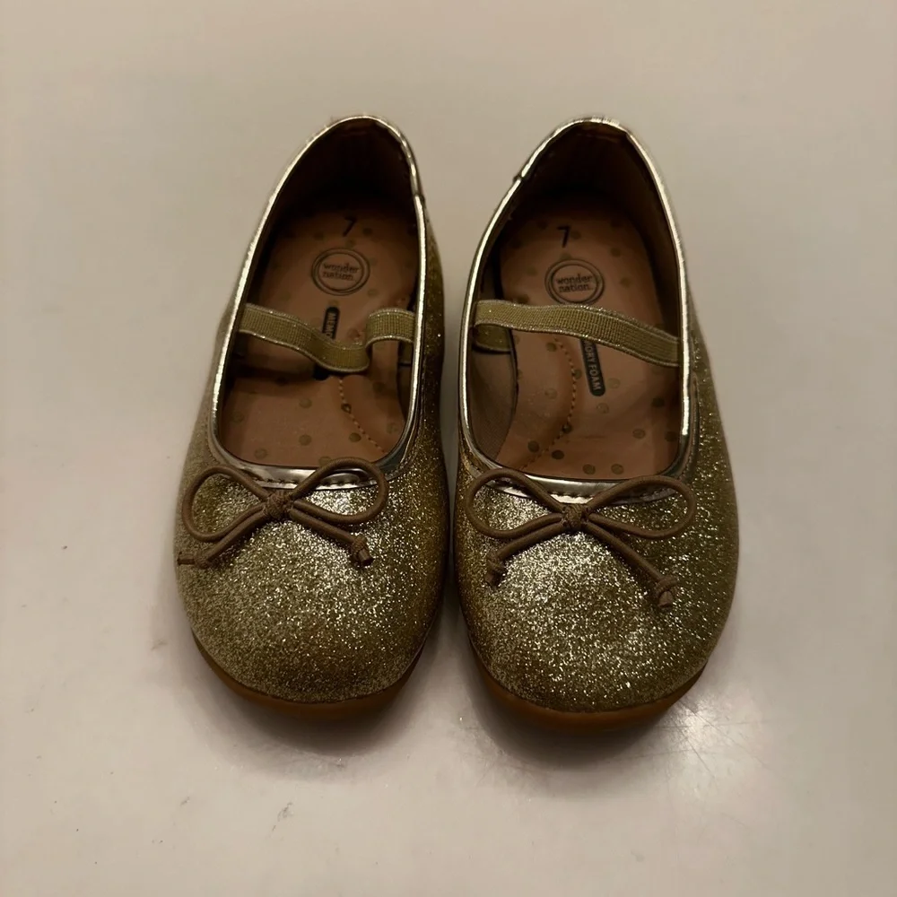 Wonder Nation Gold Glitter Dress Shoes